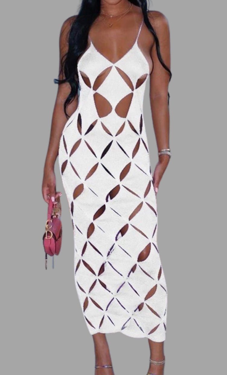 White Cut Out Dress